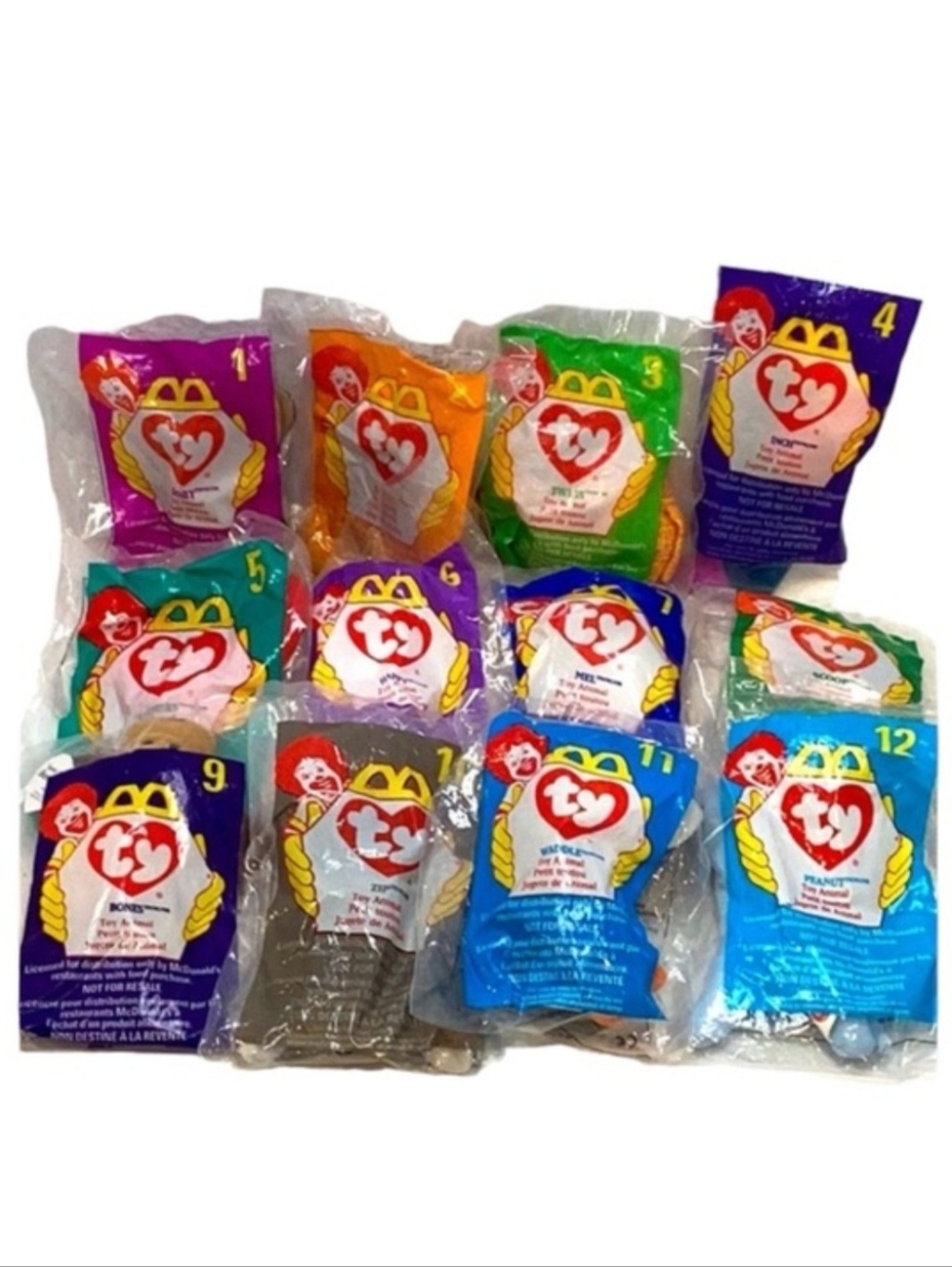 💚 Vintage 1998 McDonald’s Ty Happy Meal Toys, Complete Set of 12.
